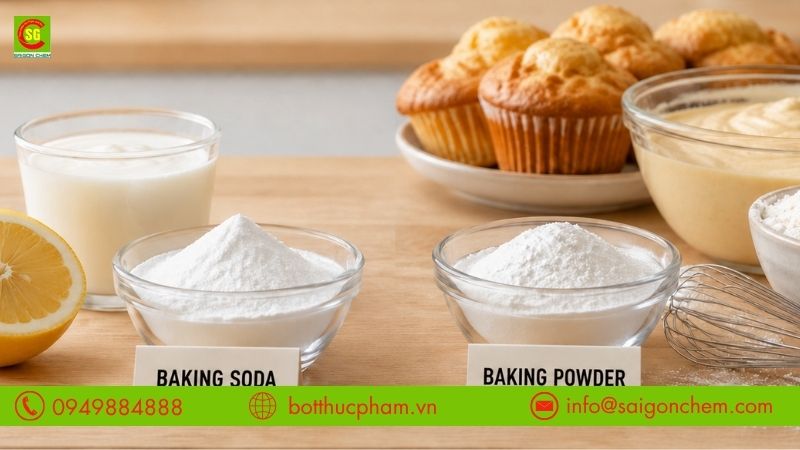 Baking powder và baking soda trong làm bánh khác nhau như thế nào?